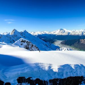Aerial view of the Southern Alps in New Zealand